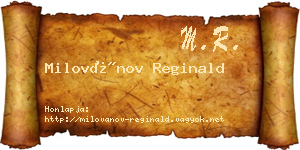 Milovánov Reginald névjegykártya